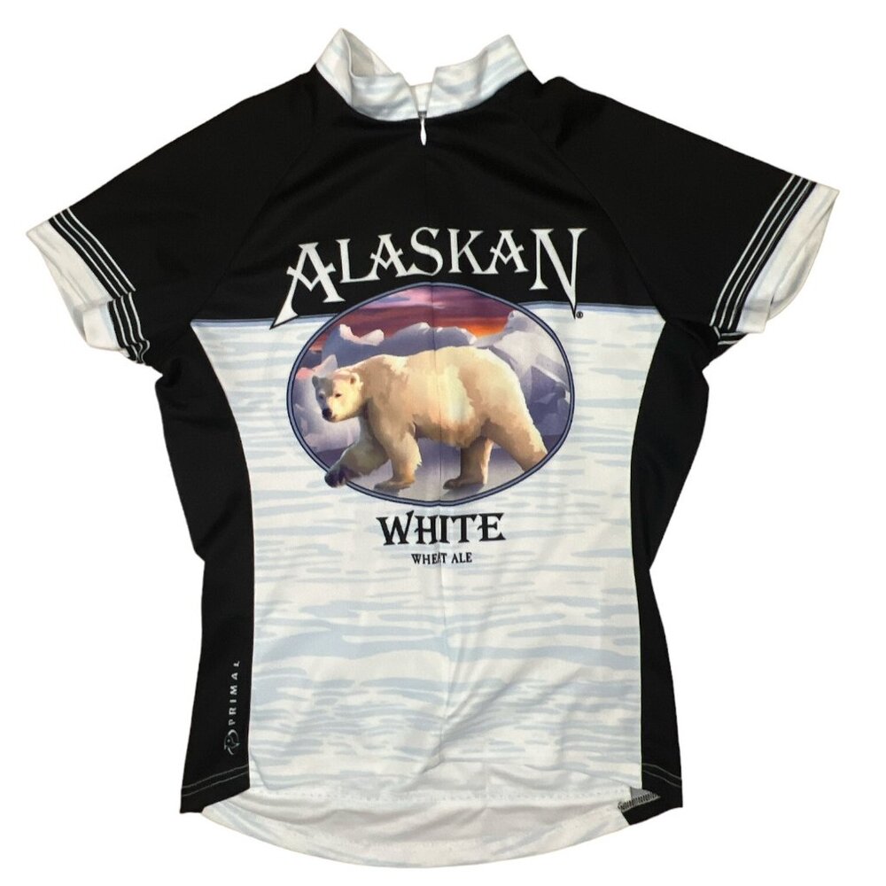 PRIMAL WEAR Cycle BICYCLE Jersey BIKE Shirt SMALL Poly ALASKAN WHITE Wheat Ale